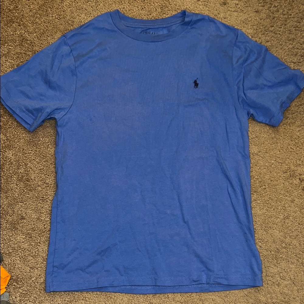 Polo Ralph Lauren Men’s Blue Crewneck T-Shirt Navy Pony Logo Size YL